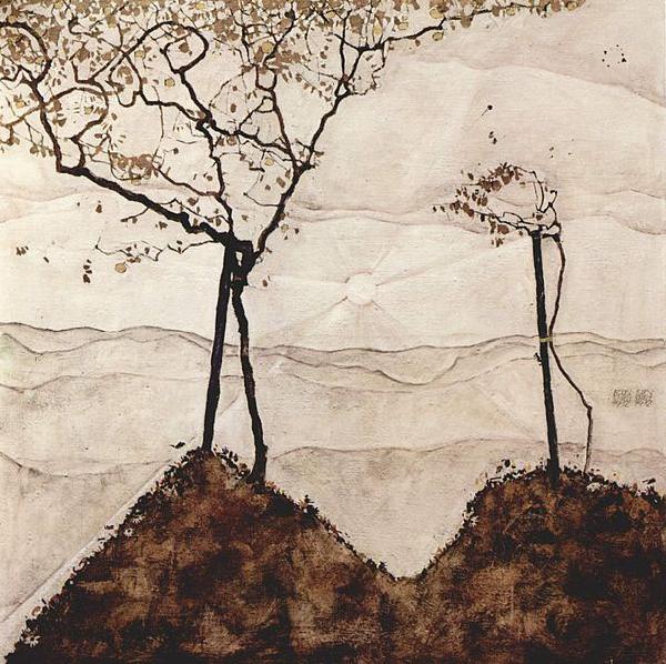 Egon Schiele Herbstsonne und Baume